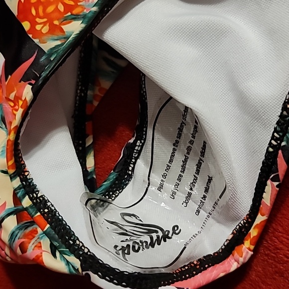 NWT High Waisted Ruched Padded Tropical  Ruffle Top bathing Swim Suit - Picture 10 of 11